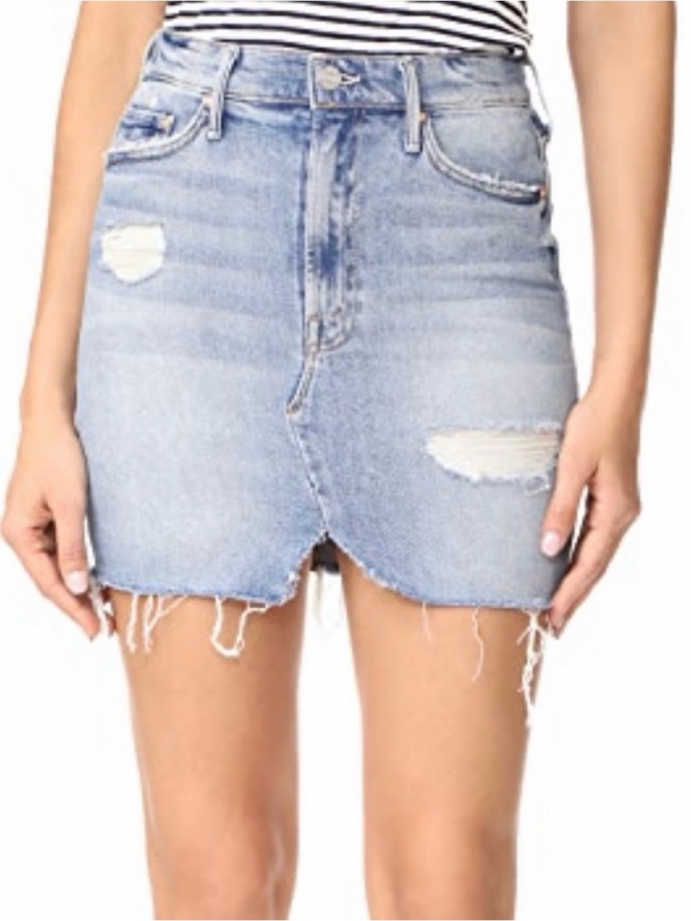 MOTHER The Sacred Slit Denim Mini Skirt
